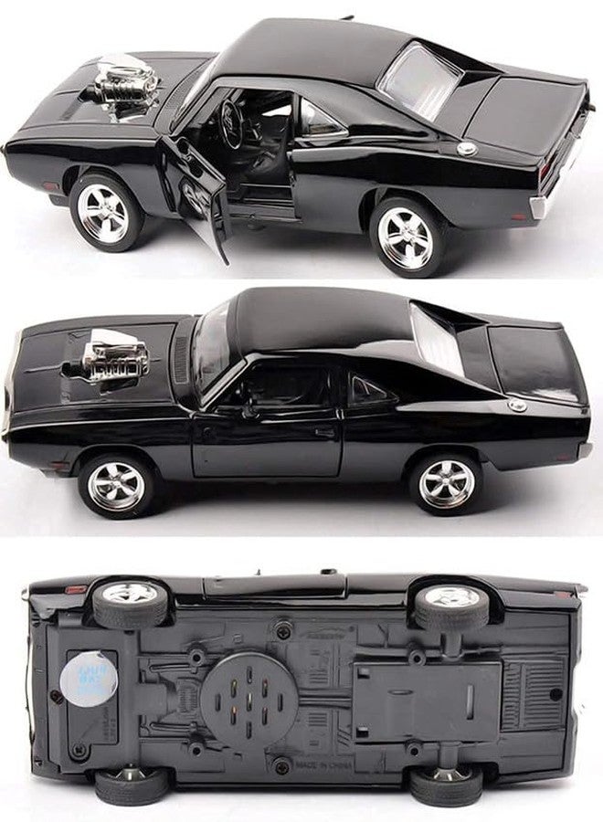AHBHT Kids Model 1:32 FF8 Die Cast Metal Car Pull Back Action Opening Doors with Realistic Engine Sound Lights Toy Car Gift for Boys - Black - Image 3
